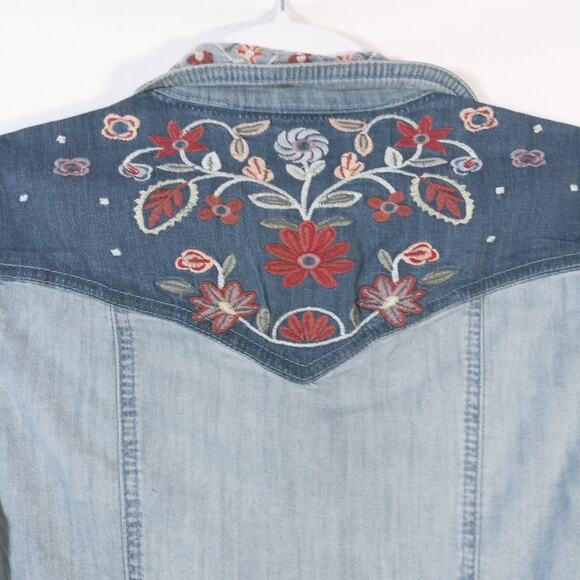 Vintage America Blues Sinclair Blue Embroidered Button Up Shirt Size XS - Picture 8 of 11